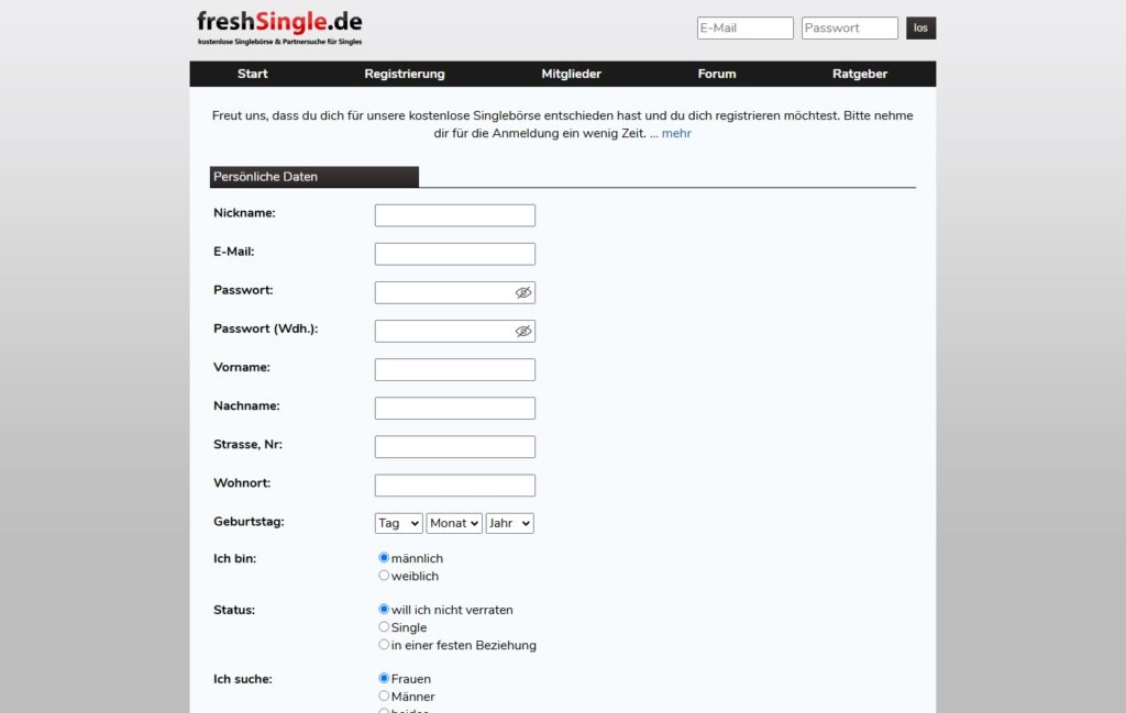freshSingle.de – Die kostenlose Singlebörse im ausführlichen Test